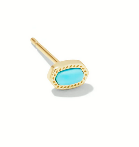 KS Elliot Single Stud Earring in Gold (Turquoise Magnesite)