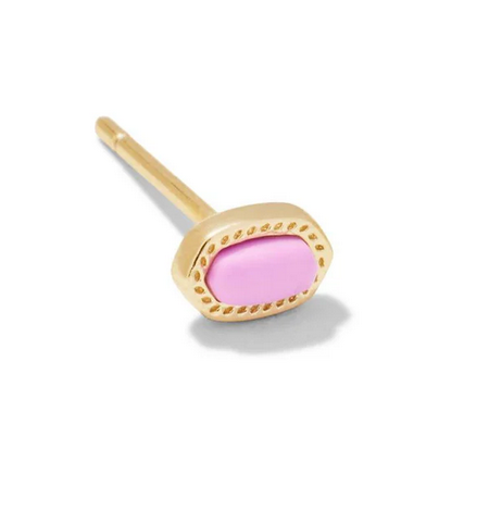 KS Elliot Single Stud Earring in Gold (Fuchsia Magnesite)