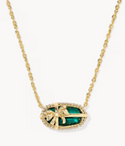 KS Elisa Bow Gold Short Pendant Necklace (Pine Illusion)