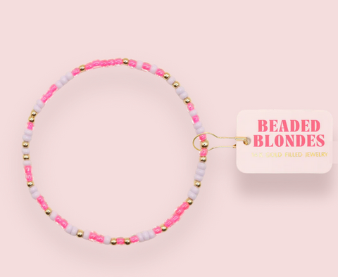 Hot Pink & Lilac Sprinkle Bracelet