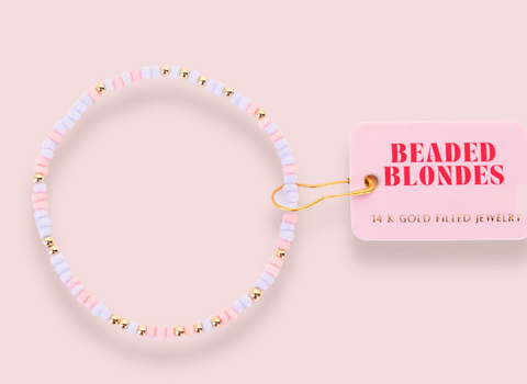 Light Pink and Lilac Sprinkle Bracelet