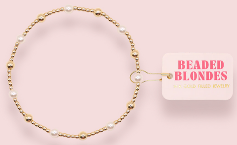 June Pearl + Gold Alternating Bracelet