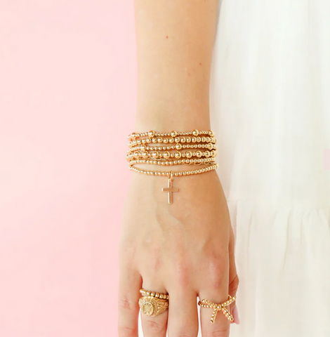 Cross Gold Charm Bracelet