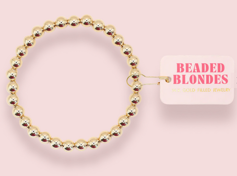 6MM Gold Beaded Bracelet