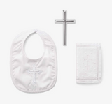 Bible, Cross, & Bib Christening Gift Set