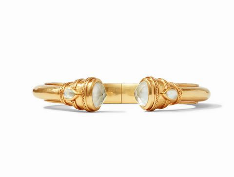 Cannes Demi Cuff - Gold- Iridescent Clear Crystal
