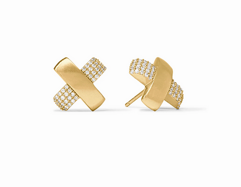 Catalina X Pavé Stud - Gold