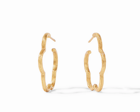 Gardenia Textured Hoop - Gold