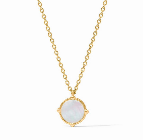 Honeybee Solitaire Necklace - Gold - Mother Of Pearl