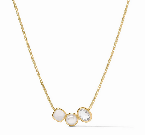 Kaleidoscope Delicate Necklace - Gold - Iridescent Clear Crystal