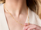 Solara Delicate Station Necklace - Gold - 18.5 inch