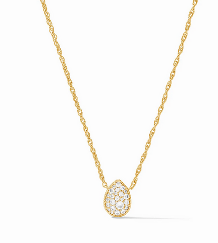 Pavé Teardrop Delicate Necklace - Gold - Cubic Zirconia