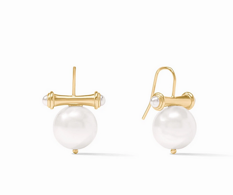 Bamboo Pearl Earring - Gold