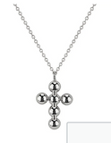 Alexa's Angels Bubble Cross Necklace - Silver