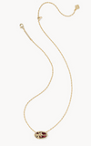 KS Elisa Bow Gold Short Pendant Necklace (Dark Burgundy Illusion)