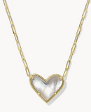 KS Ari Heart Statement Gold Short Pendant Necklace
