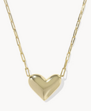 KS Ari Heart Statement Gold Short Pendant Necklace