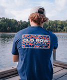 Navy Old Row Camo USA Pocket Tee