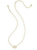 KS Tiger Striped Elisa Short Pendant Necklace Gold Natural Mother Of Pearl