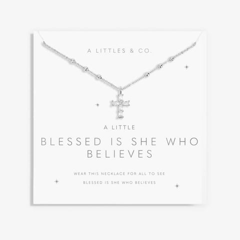 A Little 'Blessed Is She Who Believes' Necklace In Silver Plating