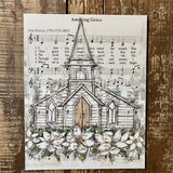 Amazing Grace 16X20 Spiritual Art, Amazing Grace Church Hymn Canvas Print