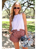 Easy Win Polka Dot Boxer Shorts- Maroon Medium