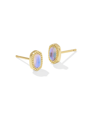 KS Mini Ellie Gold Stud Earrings (Dichroic Glass)