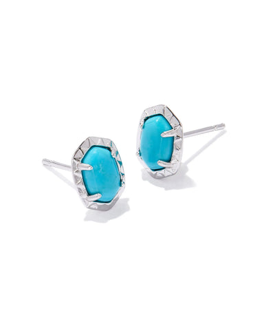 KS Daphne Stud Earring in Silver (Variegated Turquoise)