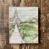 Hymn Page Art, Hand Painted Church Print, Christian Gift