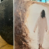 Jesus Walking Out of Tomb Home Decor, Biblical Canvas Art Print 12X12