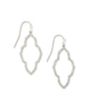 KS Abbie Silver Small Open Frame Earrings in White Crystal