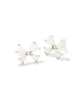 KS Blair Silver Bow Small Stud Earrings (Iridescent Drusy)