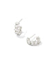 KS Cailin Silver Huggie Earrings in White CZ
