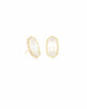 KS Ellie Gold Stud Earrings in Ivory Mother-of-Pearl