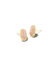 KS Grayson Gold Stud Earrings (Rose Quartz)