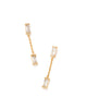 KS Juliette Gold Drop Earrings in White CZ