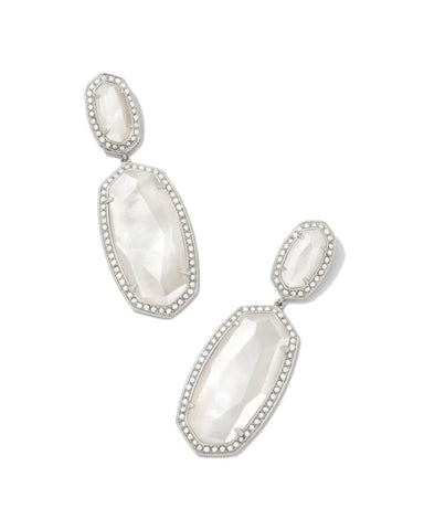 KS Pearl Beaded Elle Silver Earrings
