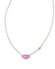 KS Lips Silver Pendant Necklace in Hot Pink Mother-of-Pearl