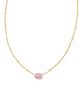 KS Mini Elisa Gold Satellite Short Pendant Necklace (Fuchsia Magnesite)