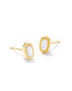 KS Mini Ellie Gold Stud Earrings in Ivory Mother-of-Pearl