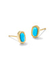 KS Mini Ellie Gold Stud Earrings (Turquoise Magnesite)