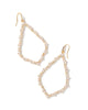 KS Sophee Gold Crystal Open Frame Earrings in White CZ