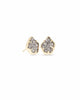 KS Tessa Gold Stud Earrings (Platinum Drusy)