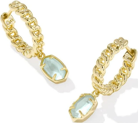 KS Emilie Huggie Hoop Earrings (Light Blue Illusion)