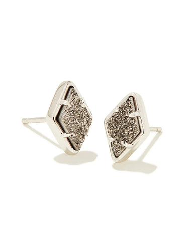 KS Kinsley Stud Earrings Silver (Platinum Drusy)